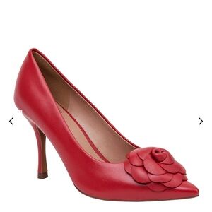 Paolo PRIMROSE STYLE STEALS I Rosette Flower Dress Pumps. Red color. Size 6
